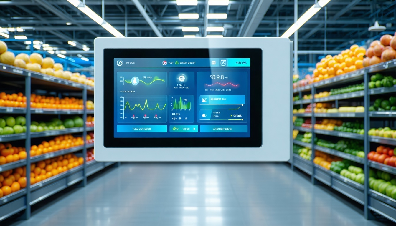 A high-tech air quality monitor in a cold storage